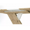 Стол обеденный SIGNAL EXEL дуб вотан/белый мат 140-180/85